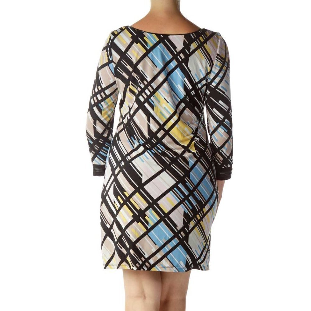 LAUNDRY by SHELLI SEGAL Multicolor Long Sleeve Shift Dress - Picture 2 of 3